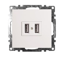 Зарядное устройство / USB-розетка (механизм), серия Катрин, GLS10-7115-01, белый  39686  STEKKER