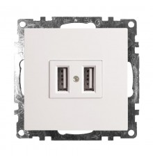 Зарядное устройство / USB-розетка (механизм), серия Катрин, GLS10-7115-01, белый  39686  STEKKER