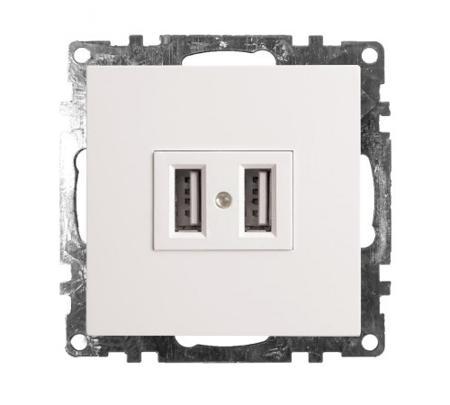 Зарядное устройство / USB-розетка (механизм), серия Катрин, GLS10-7115-01, белый  39686  STEKKER