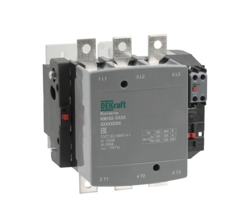 Контактор 265А 110В_АС АС3_ АС4 1НО+1НЗ КМ-102  21960DEK  DEKraft