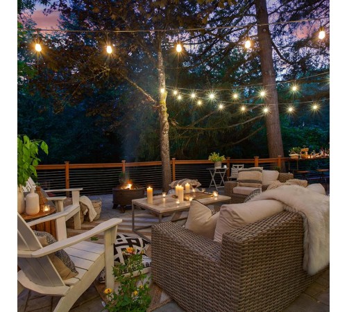 Гирлянда "Евро белт-лайт" на подвесах, 20 E27, шаг 50cm черный, 13м (3м сетевой шнур) IP65, CL50-13-1  41826  FERON