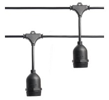 Гирлянда "Евро белт-лайт" на подвесах, 20 E27, шаг 50cm черный, 13м (3м сетевой шнур) IP65, CL50-13-1  41826  FERON