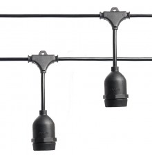 Гирлянда "Евро белт-лайт" на подвесах, 20 E27, шаг 50cm черный, 13м (3м сетевой шнур) IP65, CL50-13-1  41826  FERON