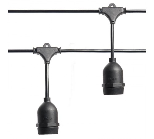 Гирлянда "Евро белт-лайт" на подвесах, 20 E27, шаг 50cm черный, 13м (3м сетевой шнур) IP65, CL50-13-1  41826  FERON