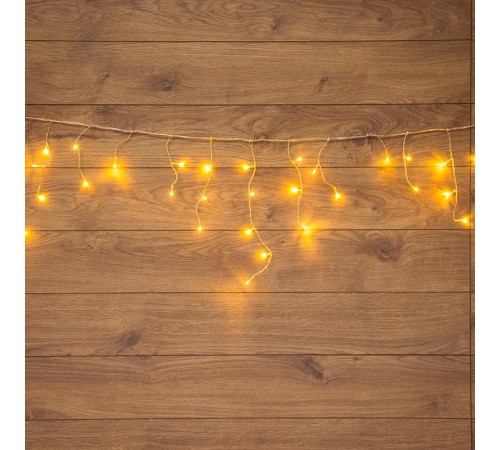 Гирлянда Айсикл (бахрома) светодиодная, 1,8 х 0,5 м, прозрачный провод, 230 В, диоды ТЕПЛЫЙ БЕЛЫЙ  255-016  NEON-NIGHT