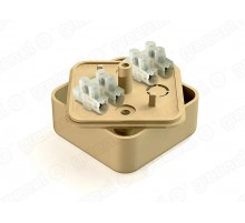 Коробка распределительная для о/п 50х50х20мм с клеммной колодкой ЗВИ-3 (1,0-2,5мм2) 4 клеммы, IP40, цвет -ДУБ (4уп*48шт/192шт)  GE41206-12  GREENEL