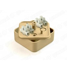 Коробка распределительная для о/п 50х50х20мм с клеммной колодкой ЗВИ-3 (1,0-2,5мм2) 4 клеммы, IP40, цвет -ДУБ (4уп*48шт/192шт)  GE41206-12  GREENEL