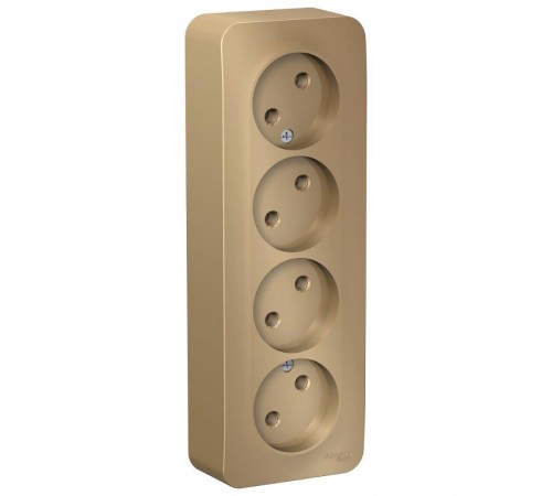 Blanca Титан О/У с изолирующей пластиной Титан Розетка 4-ая без заземления без шторок 16А, 250В  BLNRA000414  SE