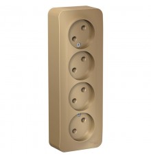 Blanca Титан О/У с изолирующей пластиной Титан Розетка 4-ая без заземления без шторок 16А, 250В  BLNRA000414  SE