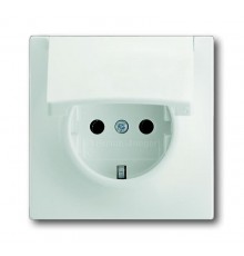 Розетка SCHUKO 16А 250В с крышкой, серия impuls, цвет белый бархат  2018-0-1497   2CKA002018A1497  ABB