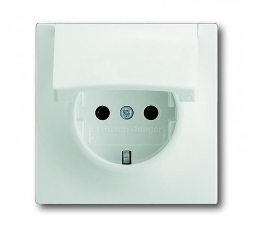 Розетка SCHUKO 16А 250В с крышкой, серия impuls, цвет белый бархат  2018-0-1497   2CKA002018A1497  ABB