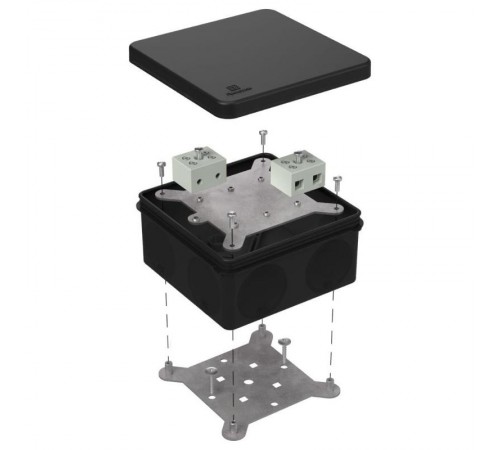 Коробка огнестойкая для о/п двухкомпонентная 60-0300-FR10.0-4 Е15-Е120 RAL9005 100х100х50 (14 шт/кор) черная  60-0300-9005-FR10.0-4  Промрукав