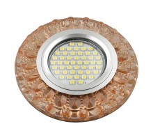 Светильник декор.встр Luciole DLS-L151 GU5.3 GLASSY/TEA GU5.3 доп.LED подсветка 3Вт, стекл,зерк./светло-коричневый.  UL-00003910  Fametto