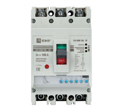 Выключатель автоматический ВА-99М  100/100А 3P 50кА с электронным расцепителем PROxima  mccb99-100-100me  EKF