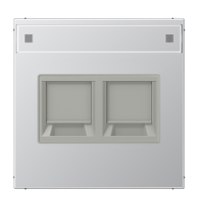 Плата (фиксация защёлкиванием) с полем для надписи для двух модулей; металл; алюминий  AL1969-25NAWE  Jung