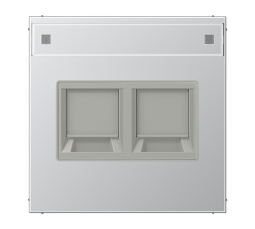 Плата (фиксация защёлкиванием) с полем для надписи для двух модулей; металл; алюминий  AL1969-25NAWE  Jung