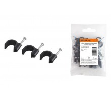 Скоба 16мм круглая пластиковая (черная) (50шт)  SQ0514-0047  TDM
