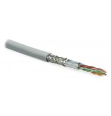 Кабель витая пара SFUTP4-C5E-S24-IN-LSZH-GY-305 (305м) SF/UTP,к.5e,4п.(24AWG),одн.(solid),экр.-ф.+мед.опл.,LSZH,-20°C-+75°C,сер.  246264  Hyperline