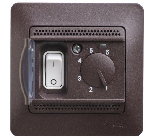 Glossa Шоколад Термостат электронный теплого пола с датчиком, от +5 до +50°C, 10A (в сборе)  GSL000838  SE