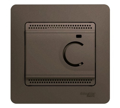 Glossa Шоколад Термостат электронный теплого пола с датчиком, от +5 до +50°C, 10A (в сборе)  GSL000838  SE