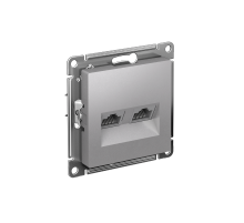 AtlasDesign Алюминий Розетка 2-ая компьютерная RJ45+RJ45, кат.5E, механизм  ATN000385  SE