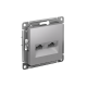 AtlasDesign Алюминий Розетка 2-ая компьютерная RJ45+RJ45, кат.5E, механизм  ATN000385  SE