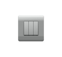 Выключатель 3-клавишный 10А, серебряный(NEW3-E)  431462  CHINT