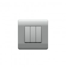 Выключатель 3-клавишный 10А, серебряный(NEW3-E)  431462  CHINT