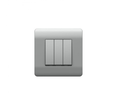 Выключатель 3-клавишный 10А, серебряный(NEW3-E)  431462  CHINT