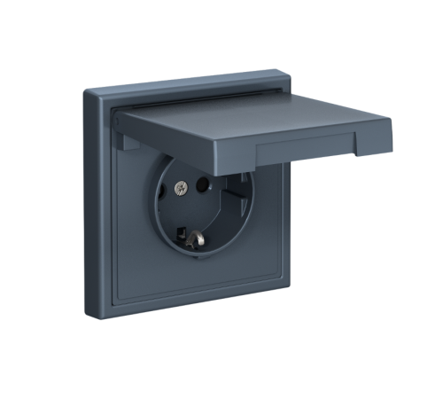 ArtGallery Грифель Розетка с заземлением со шторками с крышкой, 16А, IP20,  механизм, быстрозажим. клем.,  GAL000746S  SE