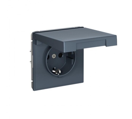 ArtGallery Грифель Розетка с заземлением со шторками с крышкой, 16А, IP20,  механизм, быстрозажим. клем.,  GAL000746S  SE