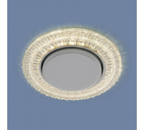 Светильник точечный встраиваемый 3028 GX53 CL прозрачный с подсветкой  a043160  Elektrostandard