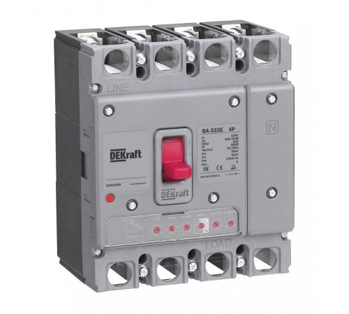 Силовой авт. выкл. с электрон. расц. 4P 63А 50кА ВА-333E  22495DEK  DEKraft