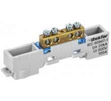 TEKFOR Шина N "ноль" неизолированная на универсальном держателе 6х9-4-С  TF-NN10-04-DL-K07  IEK