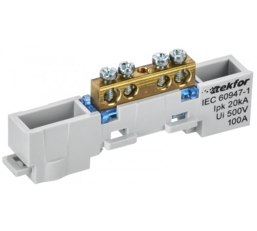 TEKFOR Шина N "ноль" неизолированная на универсальном держателе 6х9-4-С  TF-NN10-04-DL-K07  IEK