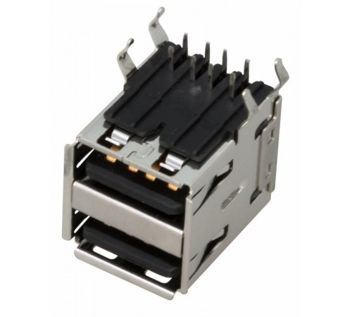 Разъем гнездо на плату 2хUSB-A (металл)  05-0003  REXANT