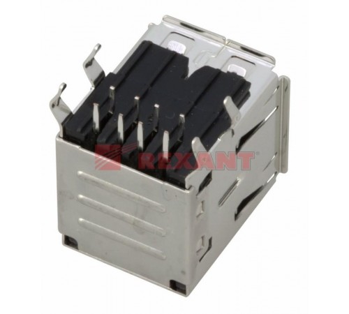 Разъем гнездо на плату 2хUSB-A (металл)  05-0003  REXANT