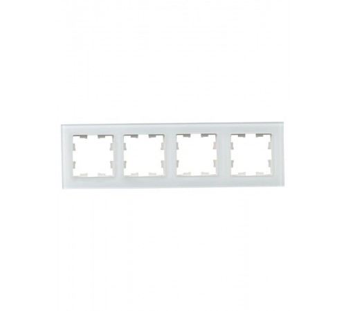BRITE Рамка 4-ая РУ-4-2-Бр стекло белый матовый  BR-M42-G-31-K01  IEK