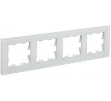 BRITE Рамка 4-ая РУ-4-2-Бр стекло белый матовый  BR-M42-G-31-K01  IEK