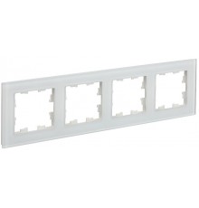 BRITE Рамка 4-ая РУ-4-2-Бр стекло белый матовый  BR-M42-G-31-K01  IEK