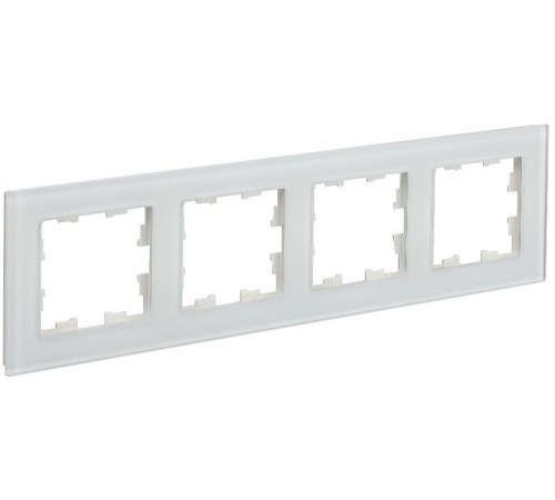 BRITE Рамка 4-ая РУ-4-2-Бр стекло белый матовый  BR-M42-G-31-K01  IEK