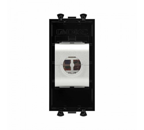 Компьютерная розетка RJ-45 без шторки модульная, кат.6А экранированная, "Avanti", "Черный квадрат", 1 модуль  4402771  DKC