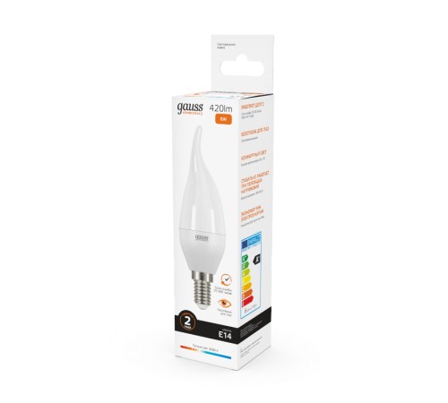 Лампа светодиодная LED Elementary Свеча на ветру 6W E14 420lm 3000K  34116  Gauss