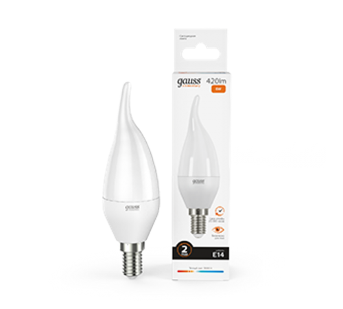 Лампа светодиодная LED Elementary Свеча на ветру 6W E14 420lm 3000K  34116  Gauss