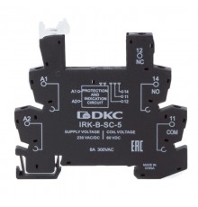 Колодка ультратонкая для реле серии RIS, вх. напр. 230V AC/DC, винт. клеммы  IRK-B-SC-5  DKC