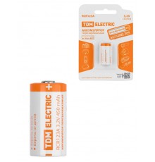 Аккумулятор RCR123A 3,2 В 450 м*Ач Li-Ion, BP-1,  SQ1702-0089  TDM