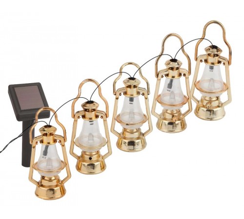 Светильник садовая гирлянда Садовая гирлянда Керосинка на солнечной батарее, ERASG024-18 3,8м  Б0044227  ЭРА