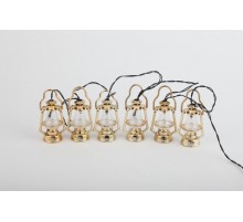 Светильник садовая гирлянда Садовая гирлянда Керосинка на солнечной батарее, ERASG024-18 3,8м  Б0044227  ЭРА