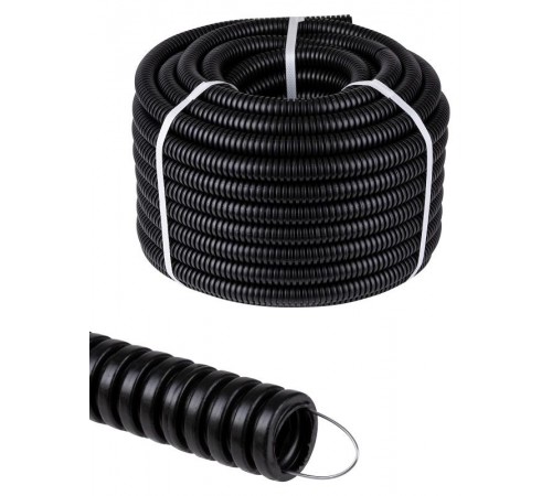 Труба гофрированная ПНД d 20 с зондом (25 м) легкая черная  SQ0413-2502  TDM