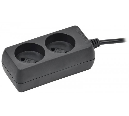 Удлинитель У2 2 места б/з 1,5м 2х0,75мм2 10А 250В чер.  WYP10-06-02-01-K02  IEK